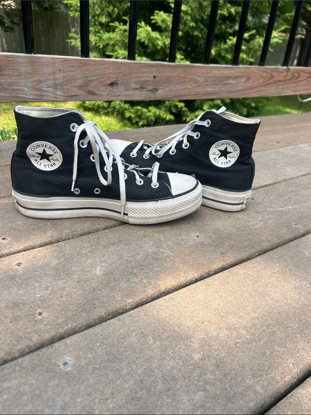 Converse Black High-Top Chuck Taylor Sneakers with White Accents